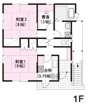 50坪の二世帯住宅間取り④四角くシンプルにまとめた3階建ての同一建物内独立タイプ【ミサワホーム】