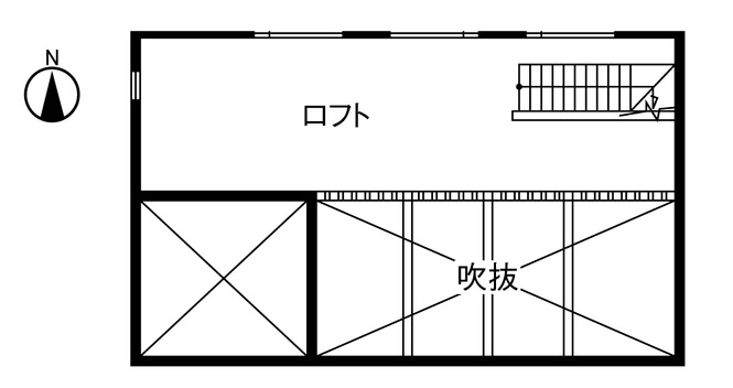 長方形の平屋間取り【30坪】事例①勾配天井を活用した開放的なLDK
